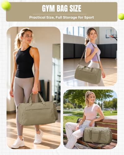 Gym Bags for Women with Shoe Compartment Overnight Bag Camel - color: F2-Camel