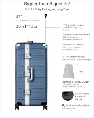 LUGGEX 2-Piece Zipperless Luggage Set, 20/30 Inch, Ocean Blue - color: Осеап Blue, size: 2 Piece Set (20/30)