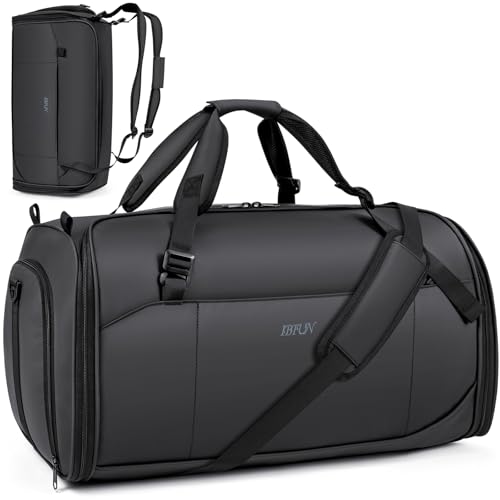 Convertible Garment Bag for Travel, 4-in-1 Backpack for Women Men, 3pcs 50L - color: A-Black