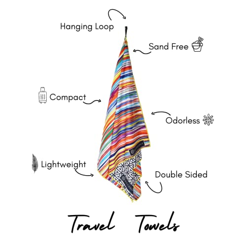 ECCOSOPHY Microfiber Beach Towel - Quick Dry, Sand Free and Oversized 71x35 - color: Key West