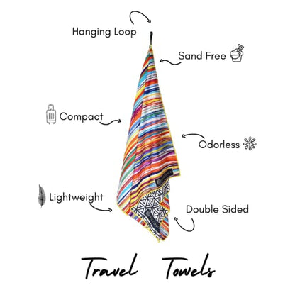 ECCOSOPHY Microfiber Beach Towel - Quick Dry, Sand Free and Oversized 71x35 - color: Key West