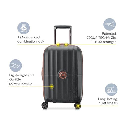 DELSEY PARIS Carrousel, 24 Inch Checked-Medium Hardside Luggage, Black - color: Black, size: Checked-Medium 24 Inch