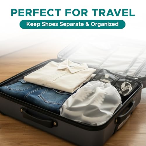 Large Shoe Bags for Travel, 5 Pack Waterproof Drawstring Storage Bags