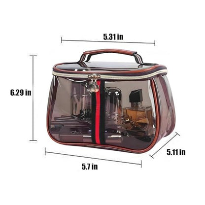 ANIS·KEBBR Large Waterproof Retro Vanity Bag – Transparent Cosmetic Organizer for Women