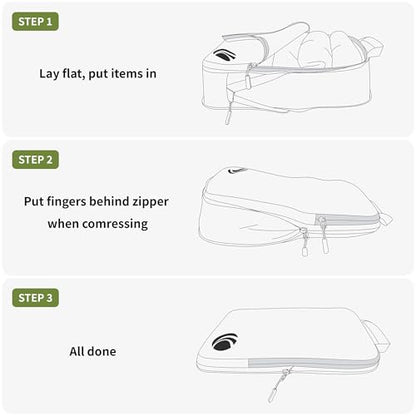Cipway 5 Set Compression Packing Cubes for Travel (Green, 5pcs) - color: Green, size: 5PCS