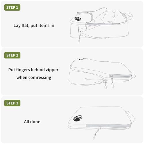 Cipway Compression Packing Cubes for Travel (Green 6pcs) - color: Green, size: 6PCS