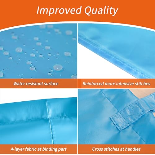 Polecasa 2 Pack Extra Heavy-Duty Laundry Bag with Handle, Gulf Blue, 28x36" - color: Gulf Blue, size: 28" x 36" | 2 Pack