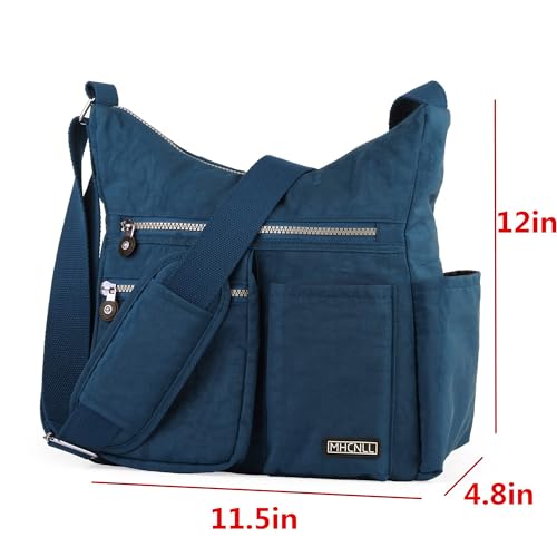 MHCNLL Women's Nylon Crossbody Purse, Anti-Theft RFID Lightweight - color: Navy Blue