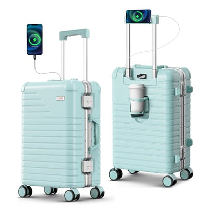 28 Inch Extra Large Checked Luggage, Zipperless Hard Shell Suitcase - color: Mint Green, size: 28 Inch