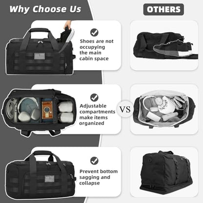 ZOMFELT Gym Bags for Men, 22x14x9 Carry On luggage Duffle Bag for Travel - size: Medium