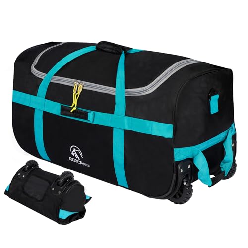 REDCAMP 85L/120L/140L Foldable Duffle Bag with Wheels, Large Travel Duffel Bag - color: 85l Black (Small)