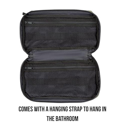 COR Surf Compact Hanging Toiletry Bag, Dopp Kit, 4 Compartments, Dark Green - color: Dark Green