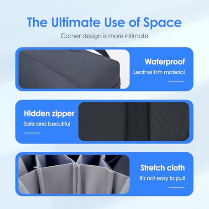 LENTION Premium Waterproof Electronics Organizer Travel Bag with Handle | Large Multi-Compartment Carry Case Fits Tablet, Chargers, Cables, Airpods & Hard Drives to Organize Small Tech Accessories - color: Black