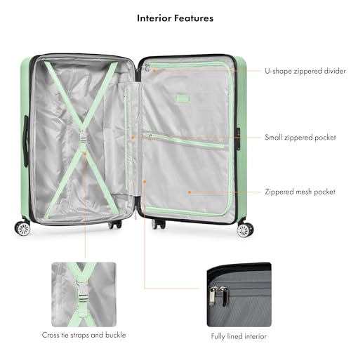 Travel Select Snowcreek Hardside Expandable Spinner Luggage Set w/USB Port, Mint, 3-Piece - color: Mint, size: 3 Piece Set