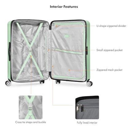 Travel Select Snowcreek Hardside Expandable Spinner Luggage Set w/USB Port, Mint, 3-Piece - color: Mint, size: 3 Piece Set