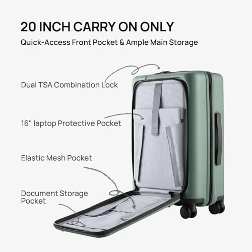 NINETYGO Medium Checked Luggage Flat Top Opening, 25 Inch, Sweet Journey - color: 05-Creamy Matcha Tea, size: Checked 25-Inch (Top Opening, 72L)