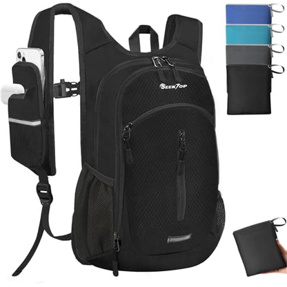 Seektop Small Hiking Backpack Expandable 12L-15L - color: Black