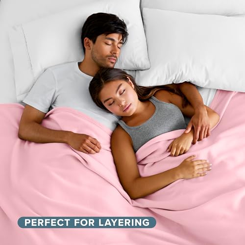 Bare Home Polar Fleece Blanket - Light Pink - Warm & Cozy - Premium Fleece for Bed, Sofa, Camping, Travel and Cold Nights - Lightweight Blanket (King, Light Pink) - color: 13 - Light Pink, size: King