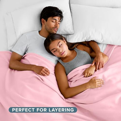 Bare Home Polar Fleece Blanket - Light Pink - Warm & Cozy - Premium Fleece for Bed, Sofa, Camping, Travel and Cold Nights - Lightweight Blanket (King, Light Pink) - color: 13 - Light Pink, size: King
