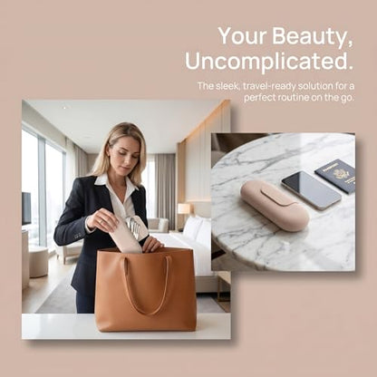 Soft Silicone Travel Makeup Brush Holder(Khaki) - color: Khaki