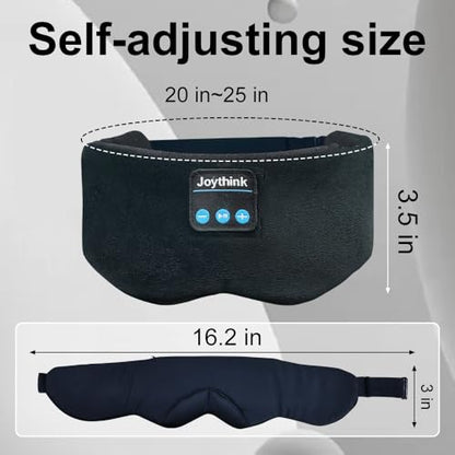 Joythink Weighted Eye Masks Bluetooth Sleep Mask Headphones Silk Wireless Bluetooth Headband for Side Sleepers Blackout for Airplane Travel Men Women Black - color: Black