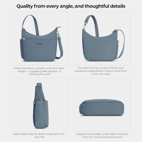 Travelon Anti-theft Roam Medium Crossbody - color: Storm