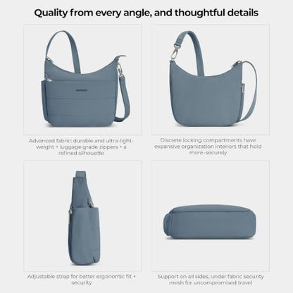 Travelon Anti-theft Roam Medium Crossbody - color: Storm