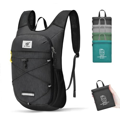 SKYSPER Foldable Hiking Backpack 10L/15L Small Lightweight Travel Daypack - color: Black, size: 15 liters
