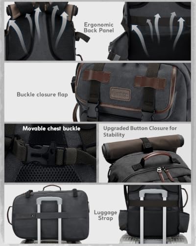 Gonex 40L Convertible Laptop Backpack, Airline Approved, Dark Grey - color: Dark Gray