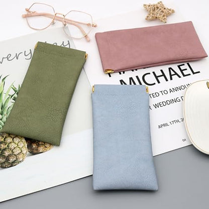 Sunglasses Case, Flat Design Night Driving Glasses Case for Men& Woman - color: Orange Blue Pink