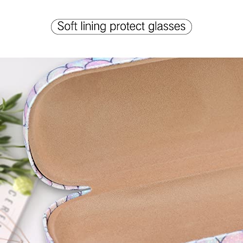 PERFECTSIGHT Hard Shell Eyeglasses Case, Kawaii Protective Glasses Case for Kids, Cute Eyeglass Case for Women Men Girls - color: Pink Scale