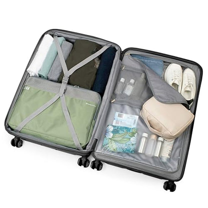 Traveler's Choice Elm 2PC Expandable Spinner Luggage Set - Matte Black - color: Matte Black, size: 2-Piece Set