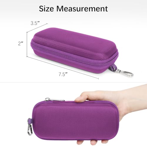 Double Eyeglasses Case for Dual Sunglasses, Hard Shell with Zipper - color: Purple