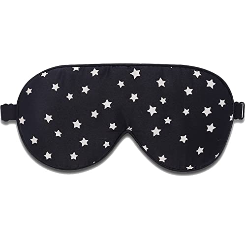 ALASKA BEAR Natural Silk Sleep Mask, Super Smooth Eye Mask (Black Stars) - color: Black Stars