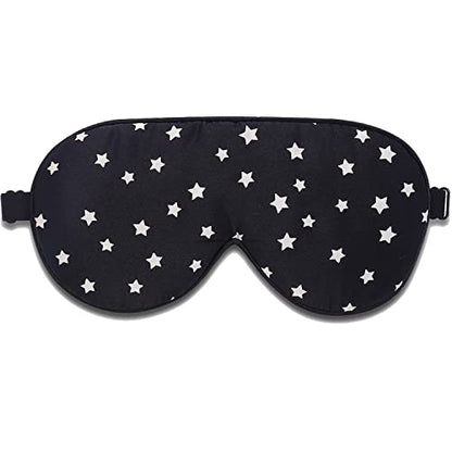 ALASKA BEAR Natural Silk Sleep Mask, Super Smooth Eye Mask (Black Stars) - color: Black Stars