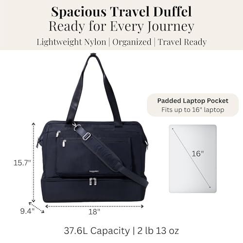 Modern Weekender - Lightweight 18"x15.7"x9.4" Duffel Carry-on Travel Bag for Women - color: French Navy