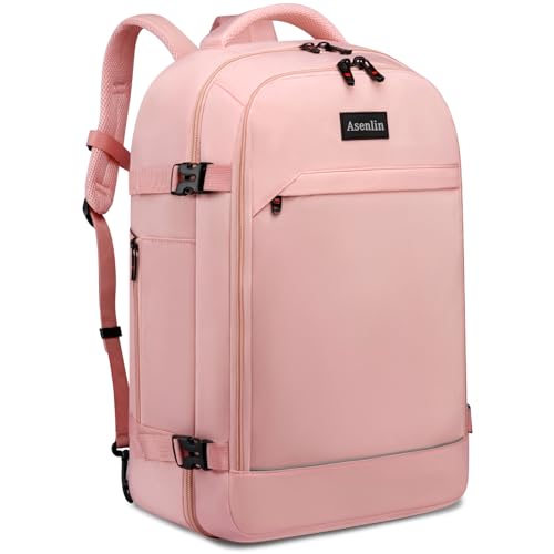 30L Travel Backpack For Women Men Flight Approved Carry-On Laptop Pink - color: Pink-15, size: 15-inch