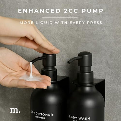 MaisoNovo Refillable Shampoo and Conditioner Bottles| Black Set of 3 - color: Black