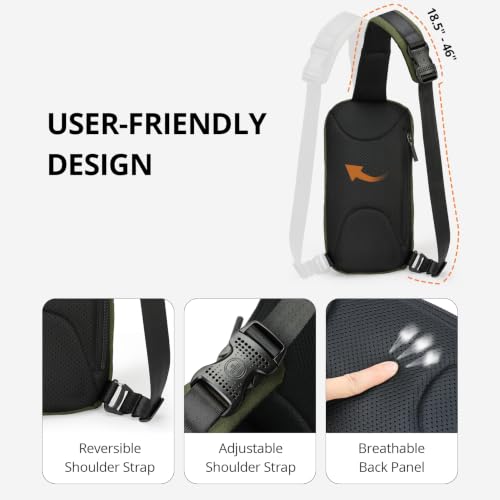 Swissdigital Design Crossbody Bag for Men, RFID Blocking Sling Bag with Adjustable Strap Use - color: Olive