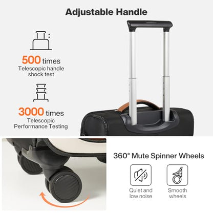 mixi 28 Inch Softside Checked Luggage, Black-Off White - color: Black-Off White, size: 28-Inch Checked in