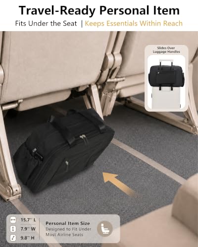 Expandable Travel Bag, Underseat Carry-On Weekender, Black - color: Black