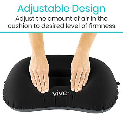 Vive Inflatable Lumbar Pillow - Cushion for Airplane Seat Travel Support