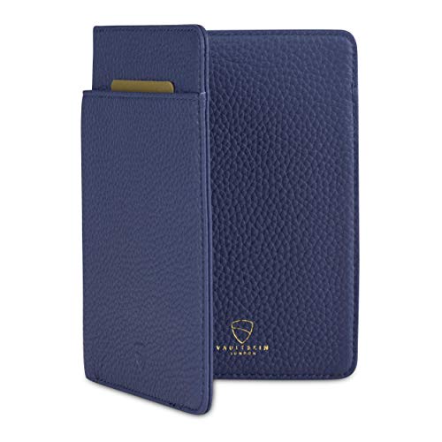 Vaultskin KENSINGTON Passport Holder for Travel, RFID Wallet (Matt Blue) - color: Matt Blue