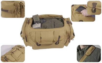 Rothco Canvas Long Weekend Bag - Rugged and Spacious Overnight Weekender Travel Duffel - color: Coyote Brown