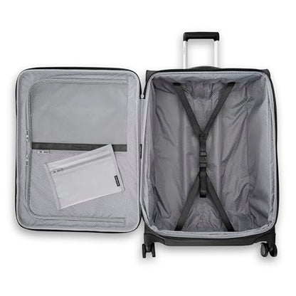 Samsonite UpLIFT Lightweight Large Checked Softside Luggage with Spinner Wheels - Expandable - Airline-Approved, Polyester Soft Suitcase for Ultra Light Travel - Black - color: Black, size: Large Checked