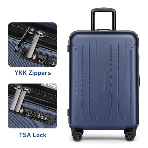 KYME Luggage Sets 2 Piece Hardshell Suitcase with TSA Lock,Navy, 20"/24" - color: Navy Blue, size: 2Pcs Set(20"/24")