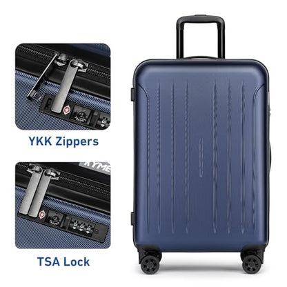 KYME Luggage Sets 2 Piece Hardshell Suitcase with TSA Lock,Navy, 20"/24" - color: Navy Blue, size: 2Pcs Set(20"/24")
