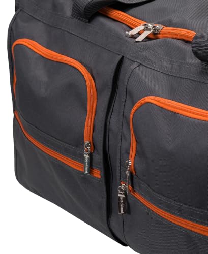 Rockland Rolling Duffel Bag, Black, 22" - color: 차콜, size: 30-Inch
