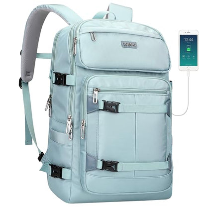 PIJUSHI Travel Backpack 35L Carry On Backpack Flight Approved - color: Teal Blue