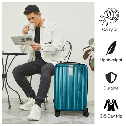 Hanke Luggage Sets 3 piece Carry On Luggage with Wheels PC Hard Shell Suitcases Lightweight Checked Travel Luggage Extra Large Travel Suitcase Woman Men 20/24/29 Inch(Caribbean Blue) - color: Caribbean Blue, size: 3 Pc Set(20/24/29)